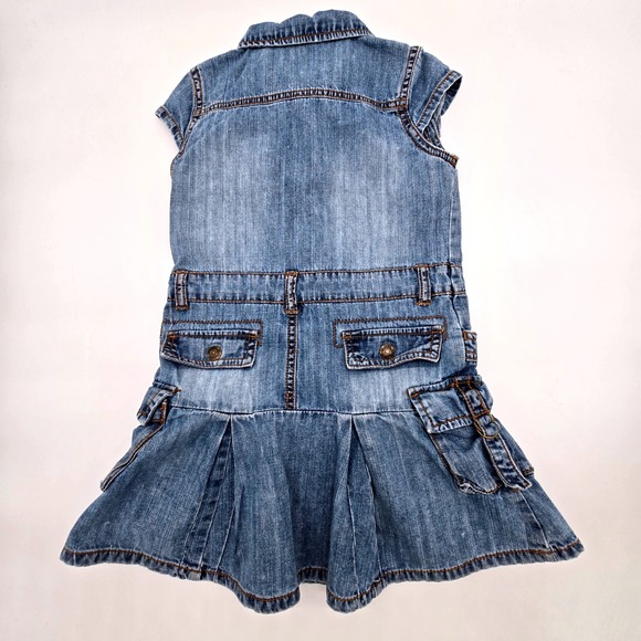 The Childrens Place Girls Denim Dress with Zipper and Pockets Size 6 - Picture 2 of 6